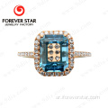 Topaz Nature Stone 18ct خفيفة الوزن مجوهرات الذهب